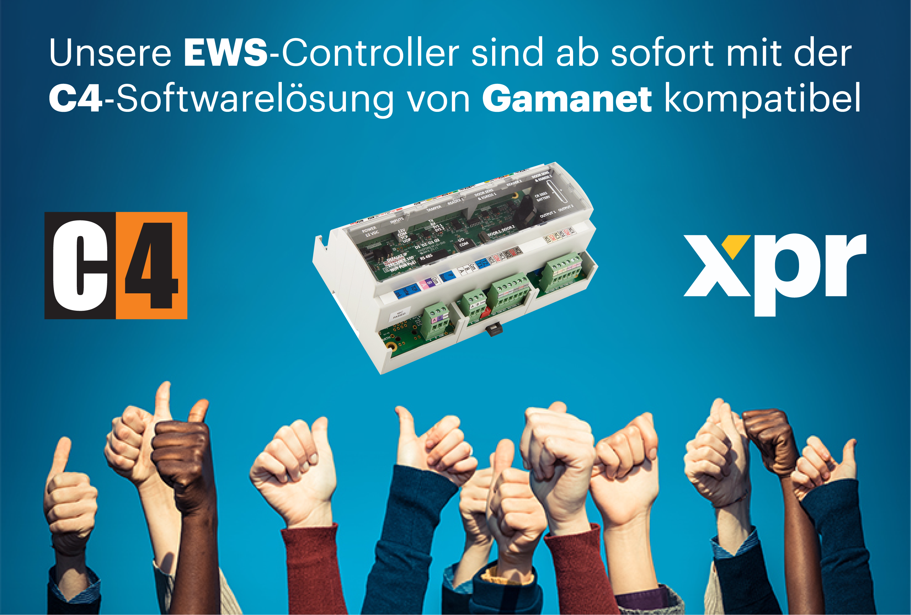 Unsere EWS-Controller sind ab sofort mit der C4-Softwarelösung von Gamanet kompatibel